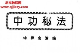 詠禪定清著中功秘法電子書pdf百度網盤下載學習